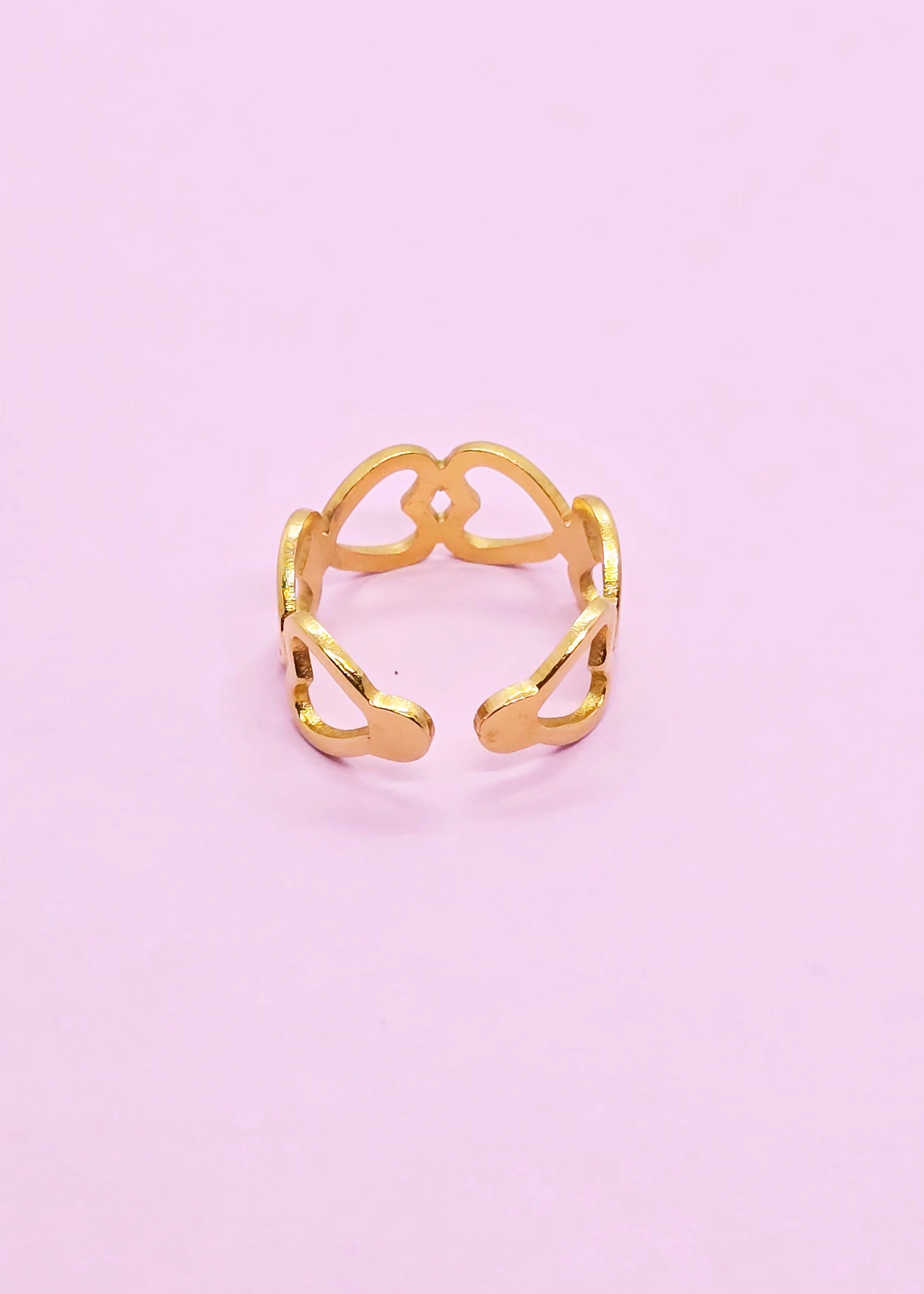 Adorniv Golden Hearts of Love Ring