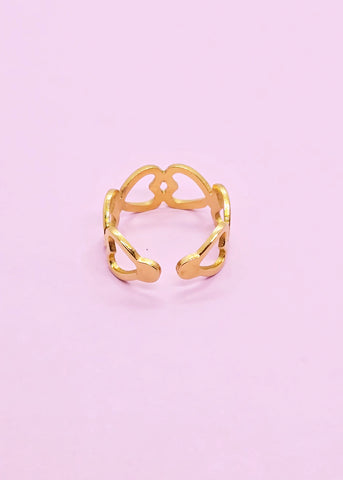 Adorniv Golden Hearts of Love Ring