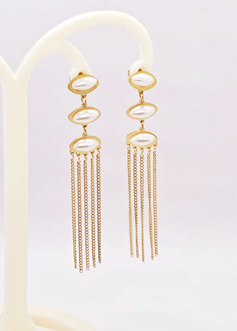Adorniv Celeste Pearl Tassel Earrings