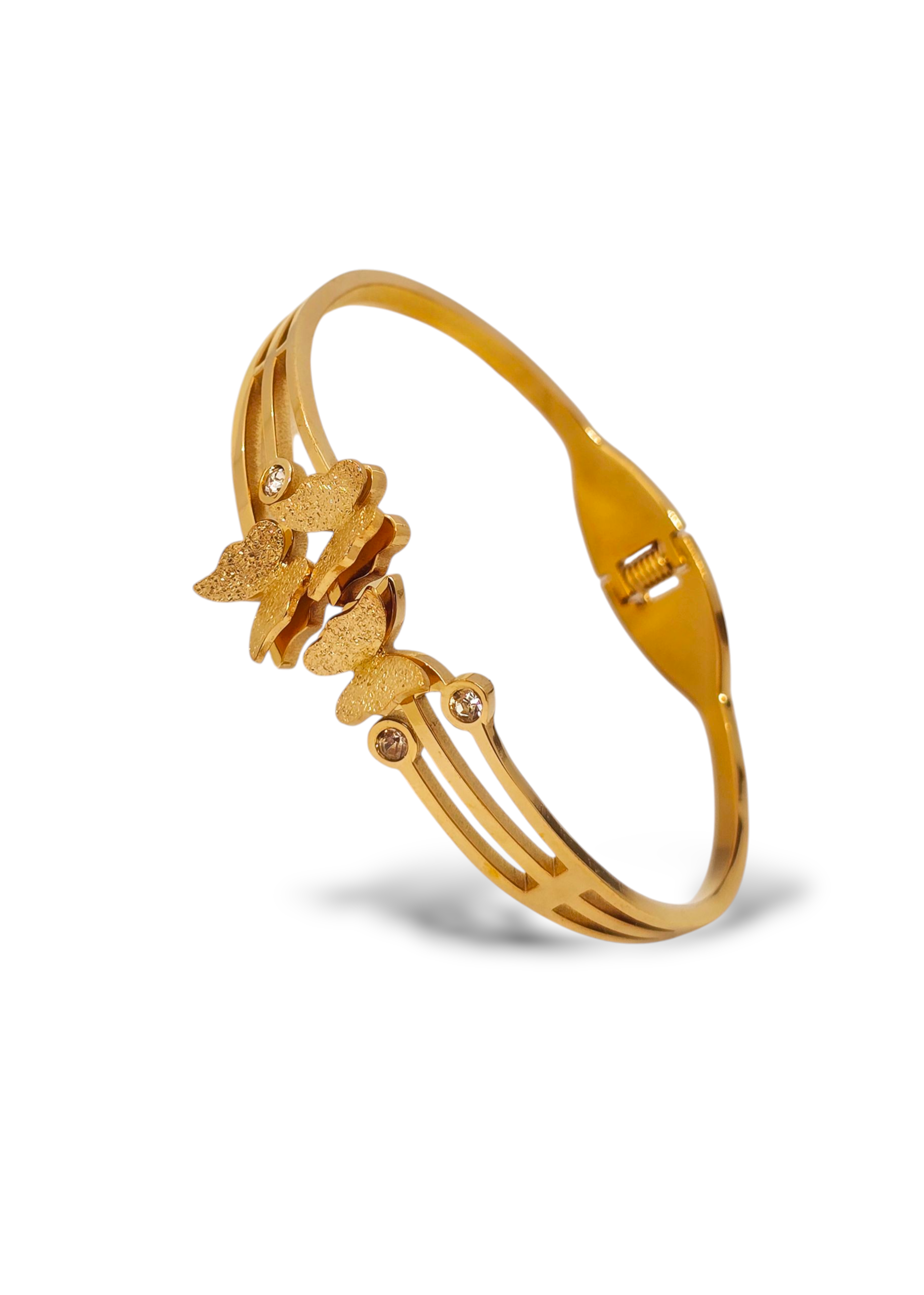 Adorniv Golden Butterfly Trio Bracelet – Elegant Wristwear for Women