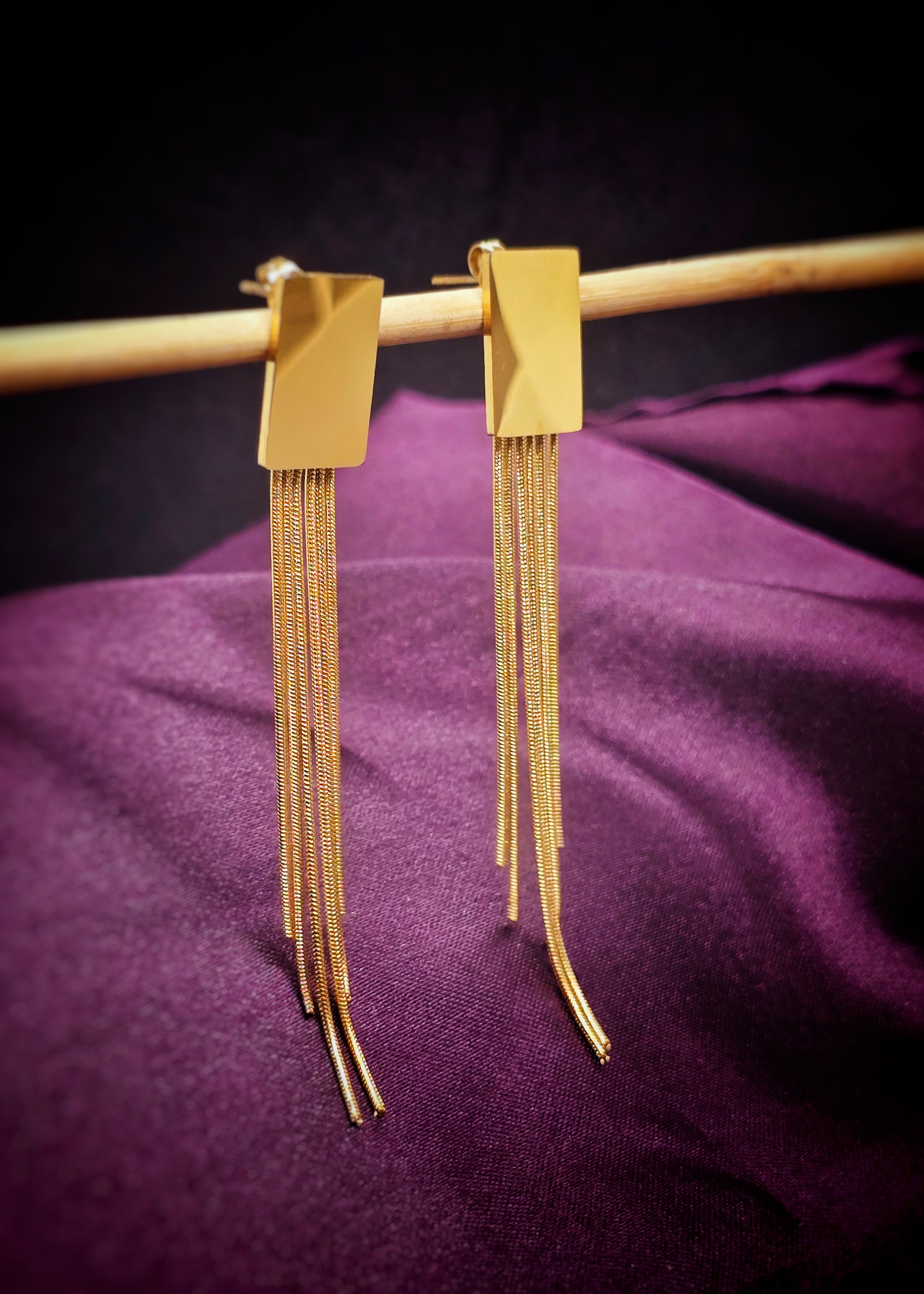 Adorniv Cascade Drop Earrings – Bold Gold Statement