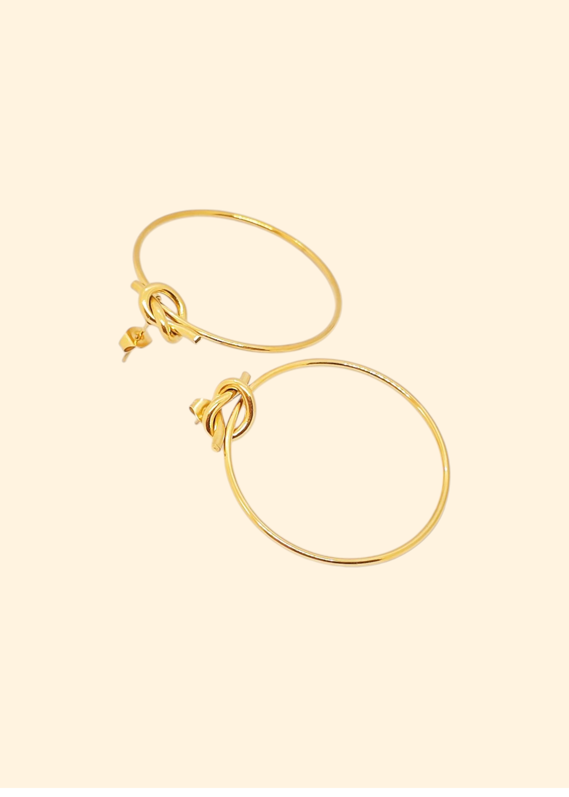 Adorniv Golden Knot Hoop Earrings