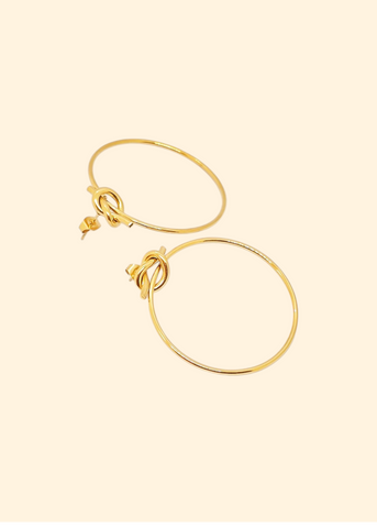 Adorniv Golden Knot Hoop Earrings