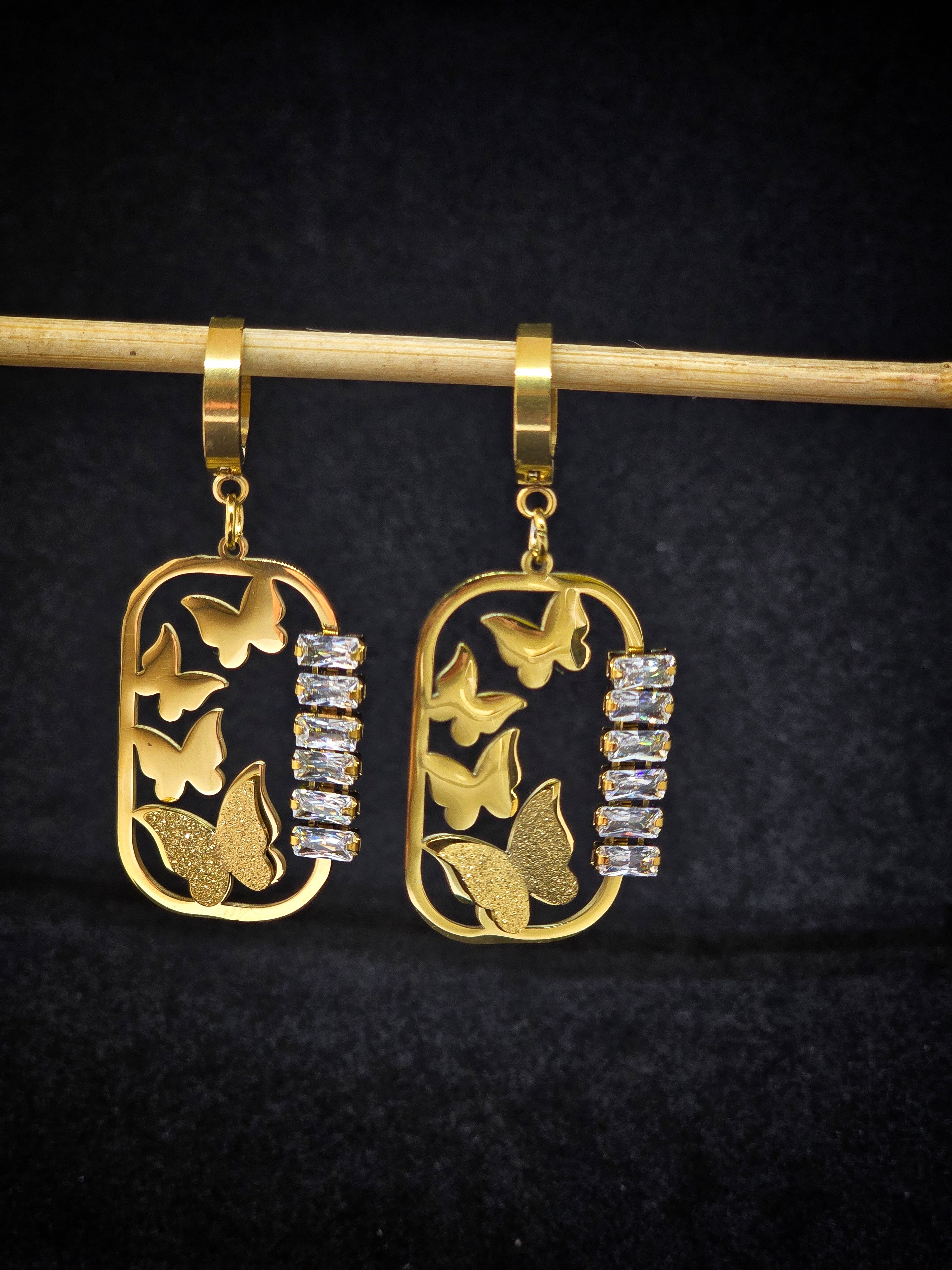 Adorniv Butterfly Reverie Earrings - Gold Edition