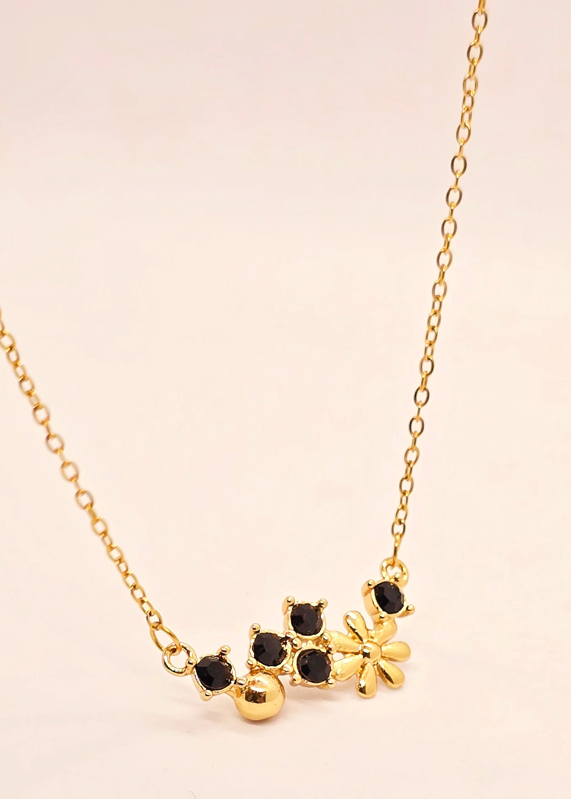 Adorniv Black Blossom Pendant Necklace