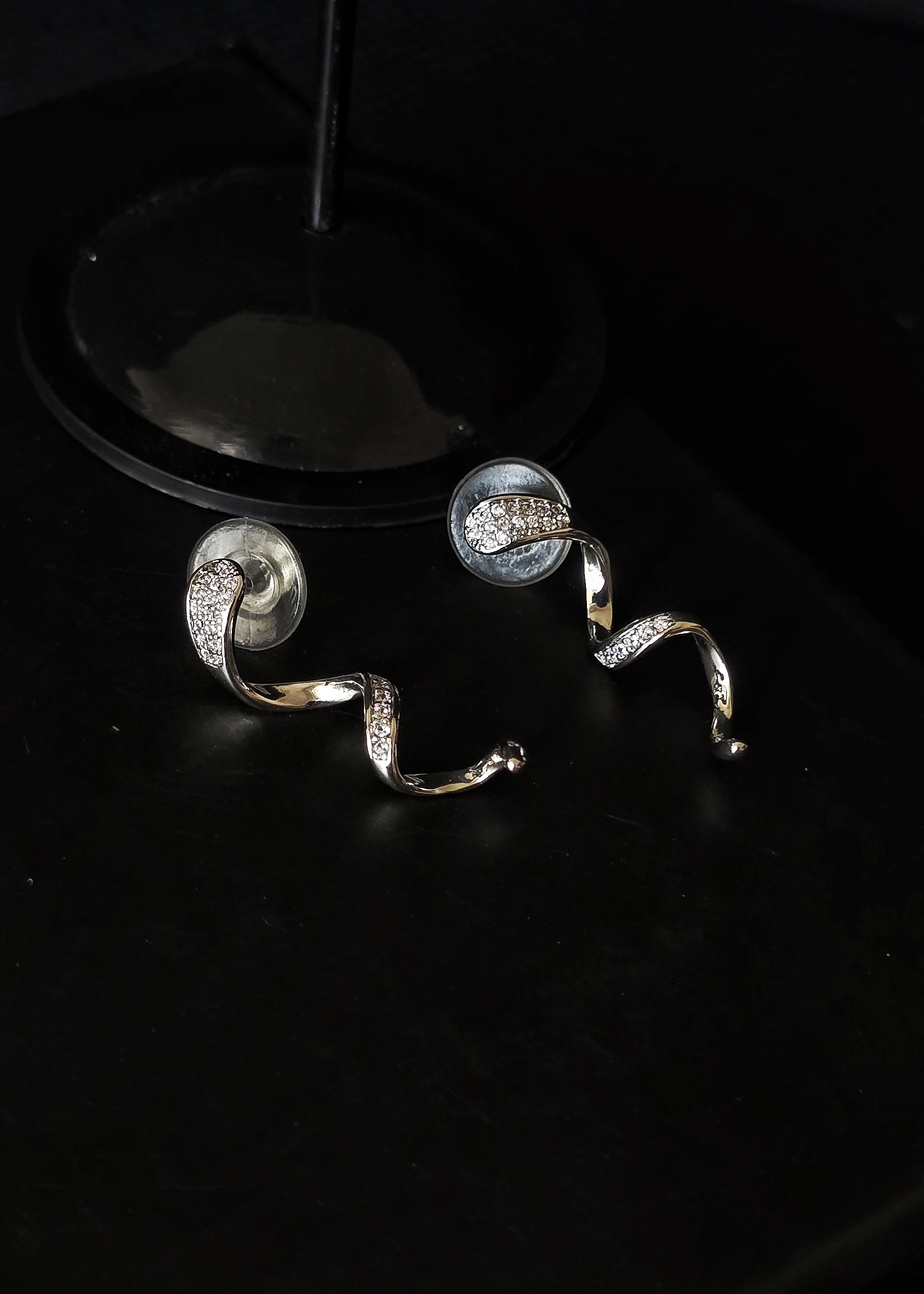 Adorniv Twist of Elegance – Silver Spiral Stud Earrings