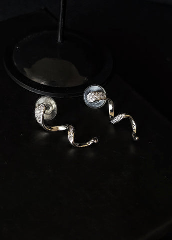 Adorniv Silver Spiral Stud Earrings