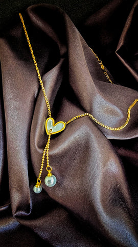 Adorniv Heart Pearl Drop Chain