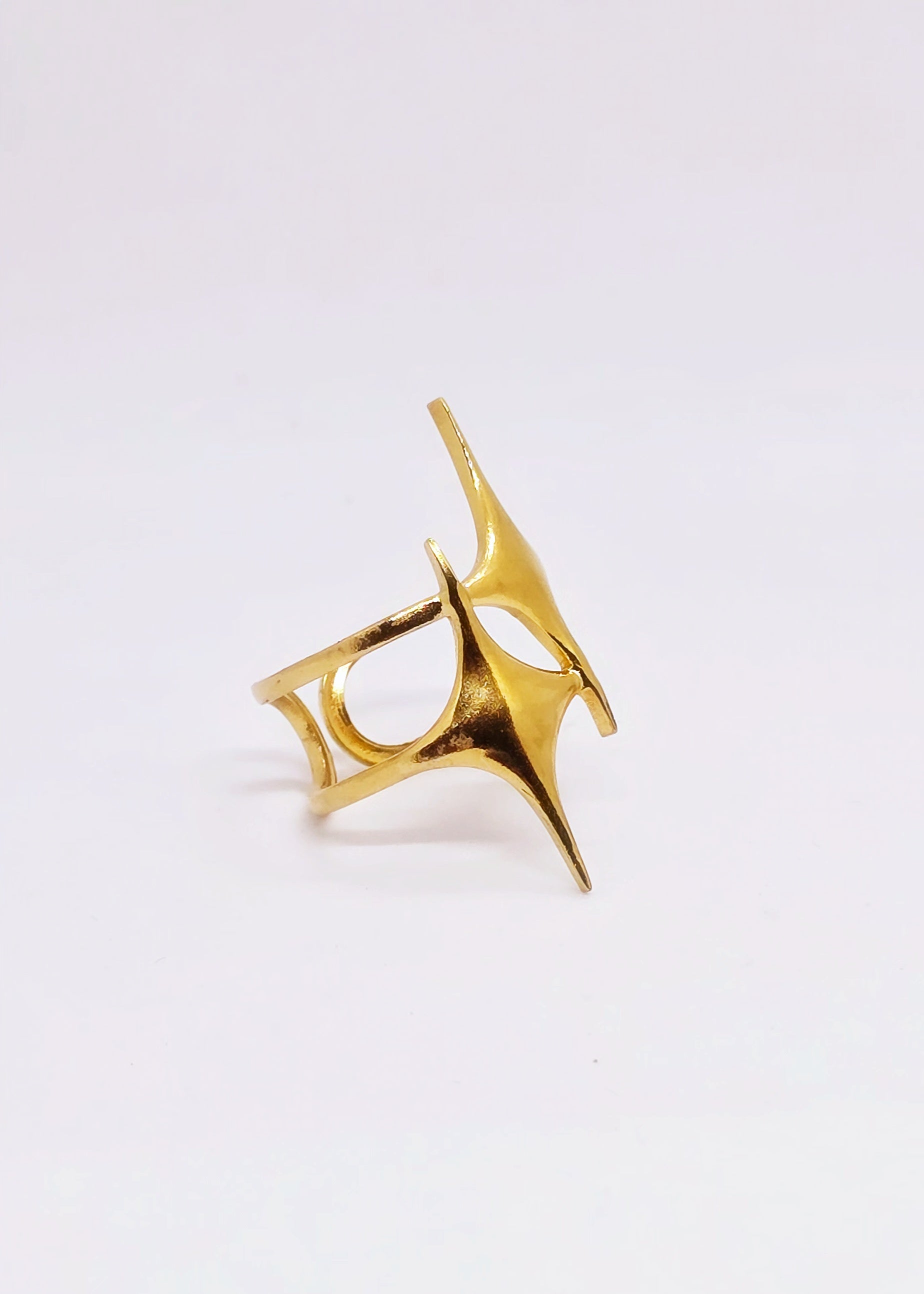Adorniv Golden Starlight Statement Ring