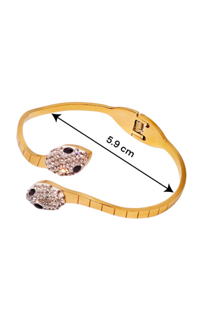 Dual Snake Head Gold Bracelet