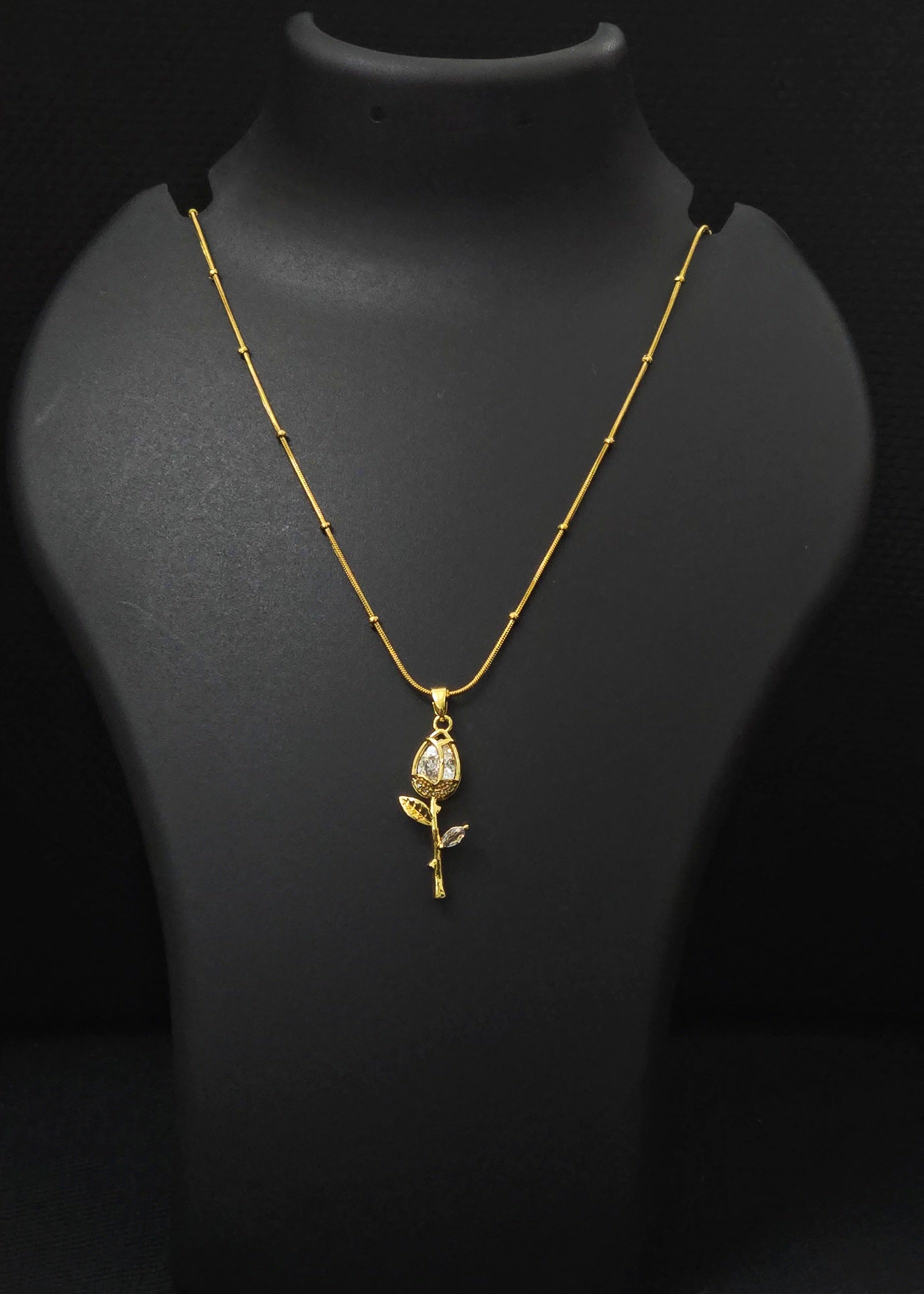 Adorniv Crystal Tulip Bloom Necklace