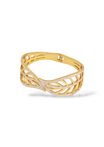 Adorniv Regalia Cutwork Statement Bangle Bracelet