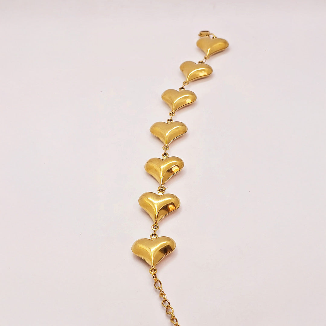 Adorniv Golden Charm Heart Link Bracelet