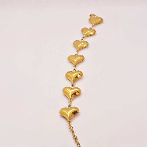 Adorniv Golden Charm Heart Link Bracelet