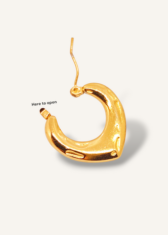 Adorniv Golden Puffed V Hoop Earrings