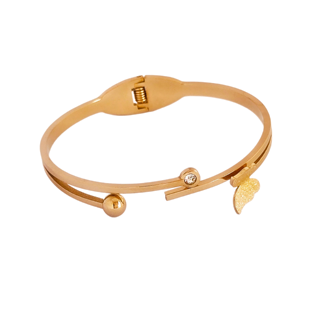 Adorniv Golden Muse Butterfly Bangle Bracelet