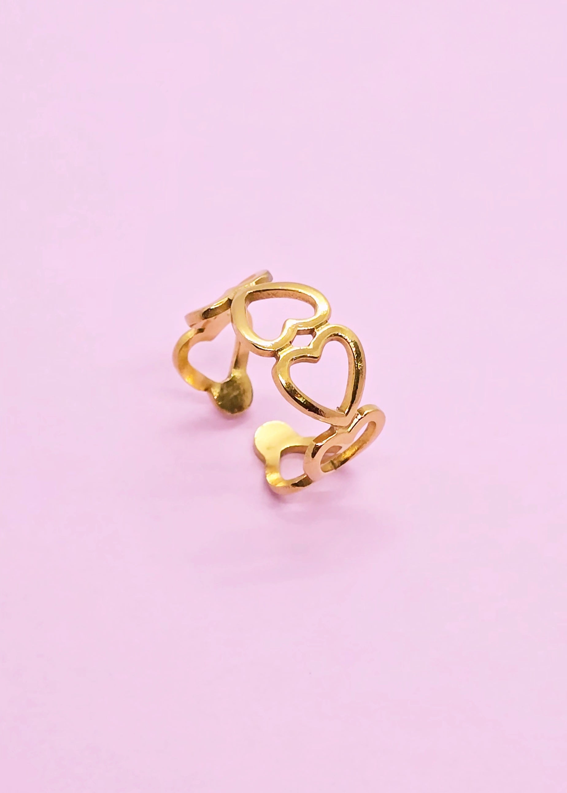 Adorniv Golden Hearts of Love Ring