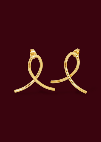 Adorniv Golden Ribbon Twist Earrings