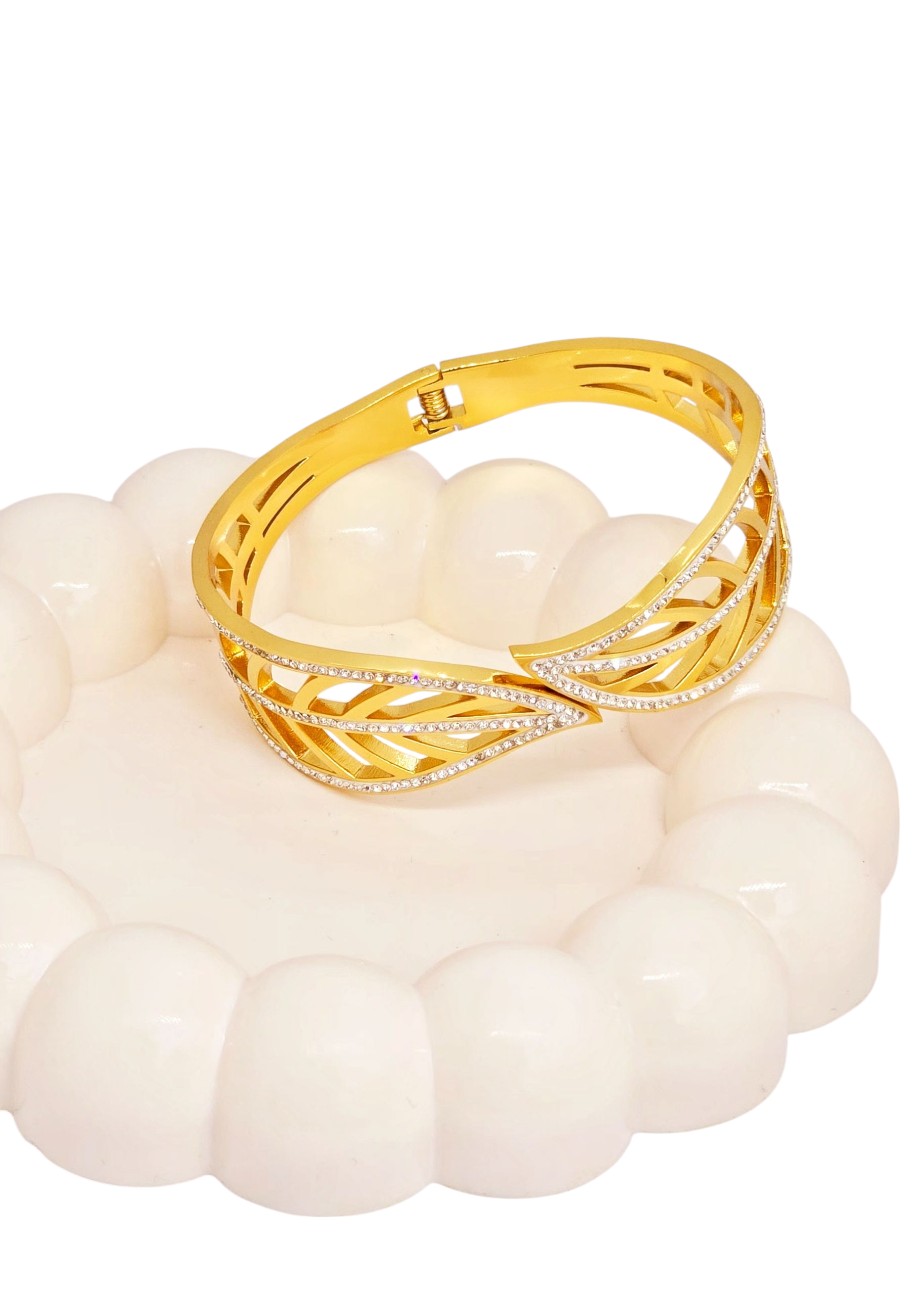 Adorniv Regalia Cutwork Statement Bangle Bracelet