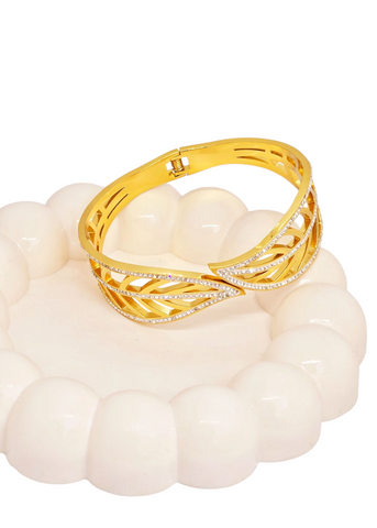Adorniv Regalia Cutwork Statement Bangle Bracelet
