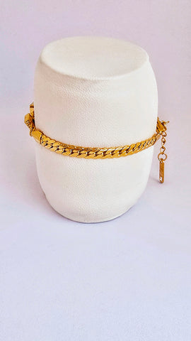 Adorniv Black Stone Link Chain Bracelet