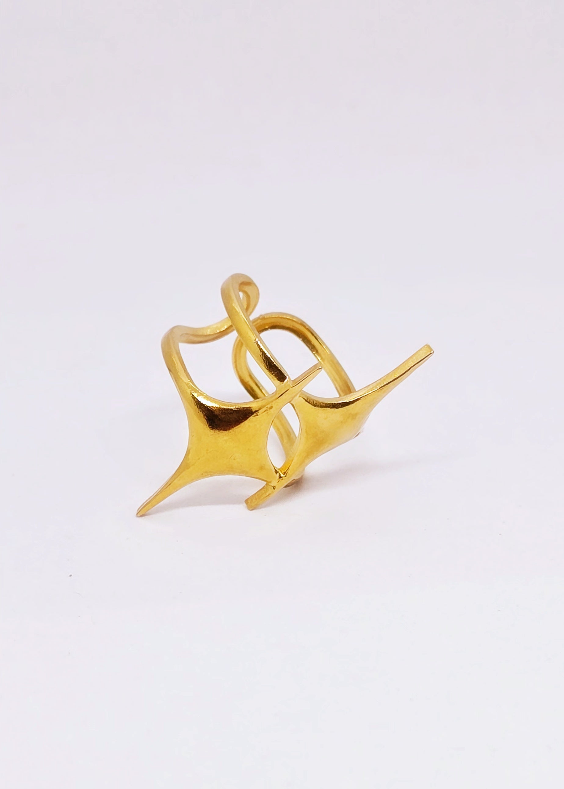 Adorniv Golden Starlight Statement Ring