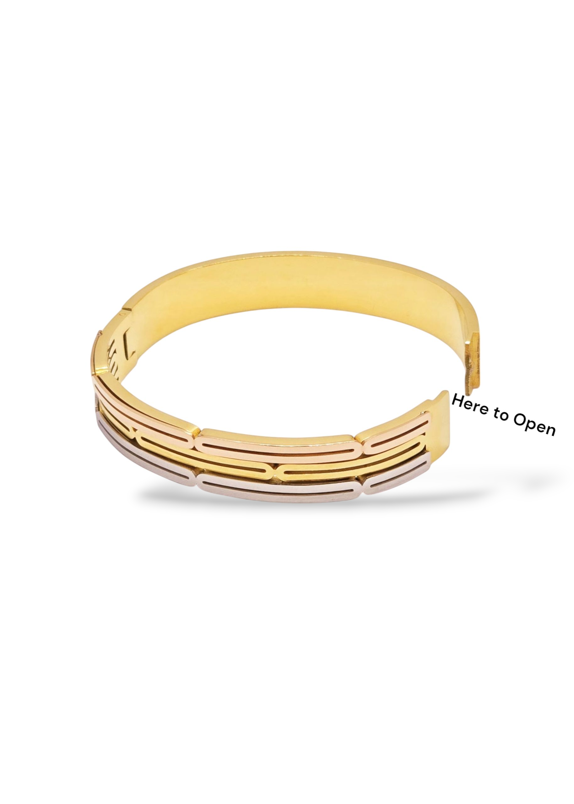 Adorniv Trinity Gleam Three-Tone Bangle