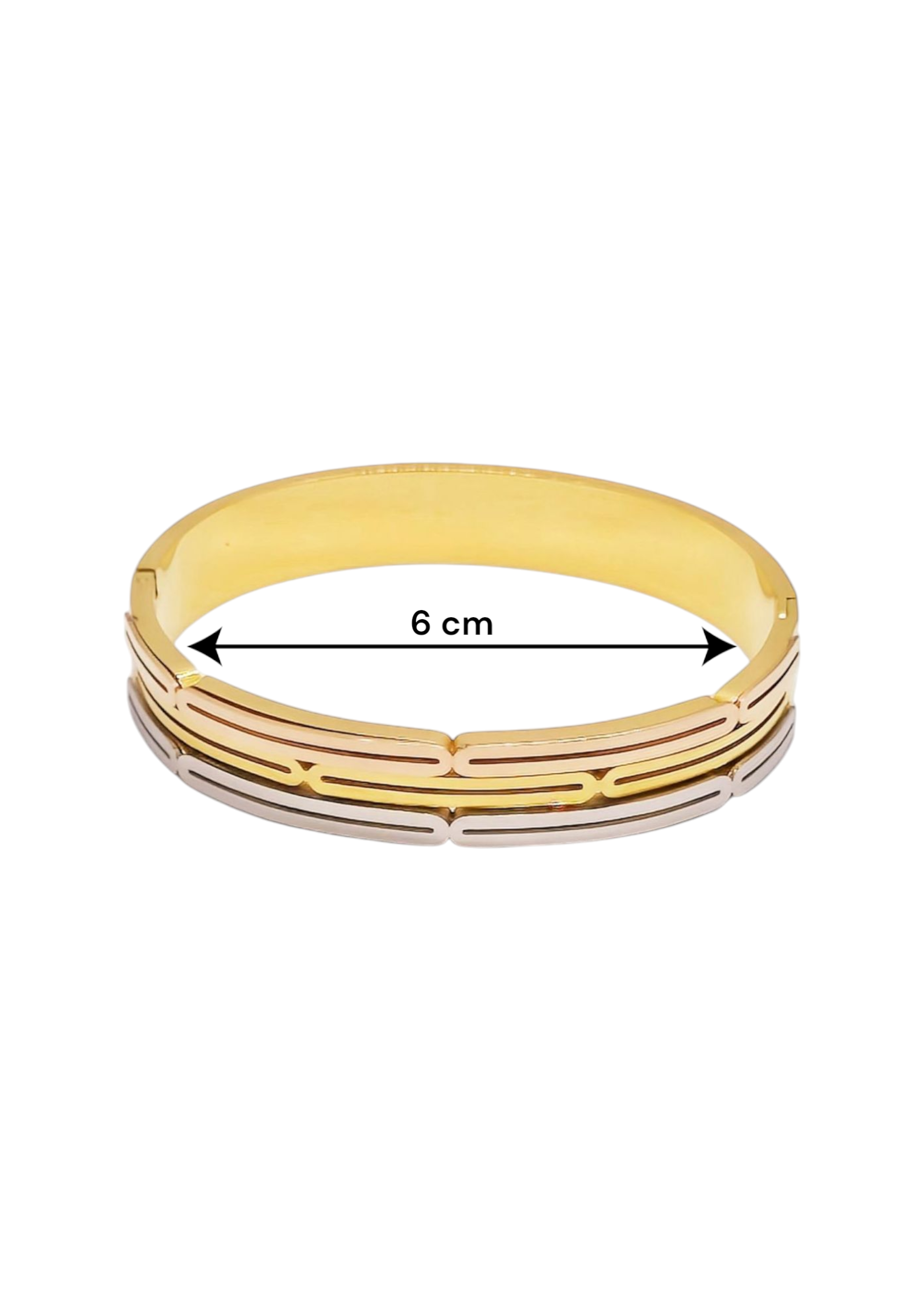Adorniv Trinity Gleam Three-Tone Bangle