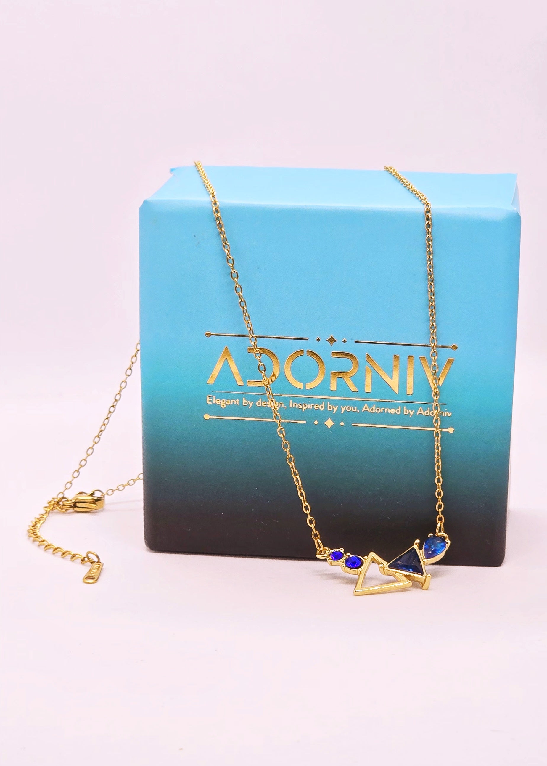 Adorniv Blue Geometric Luxe Necklace