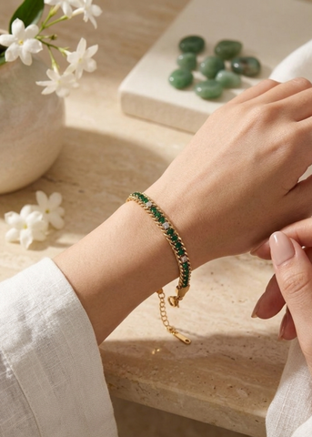 Emerald Crystal Tennis Bracelet