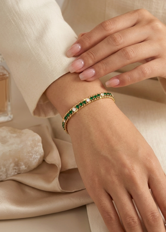 Emerald Crystal Tennis Bracelet