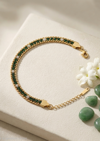 Emerald Crystal Tennis Bracelet