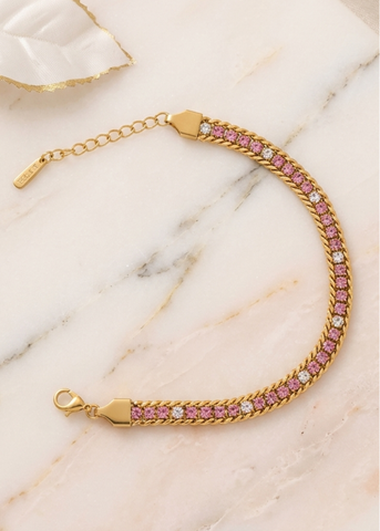 Pink Crystal Tennis Bracelet
